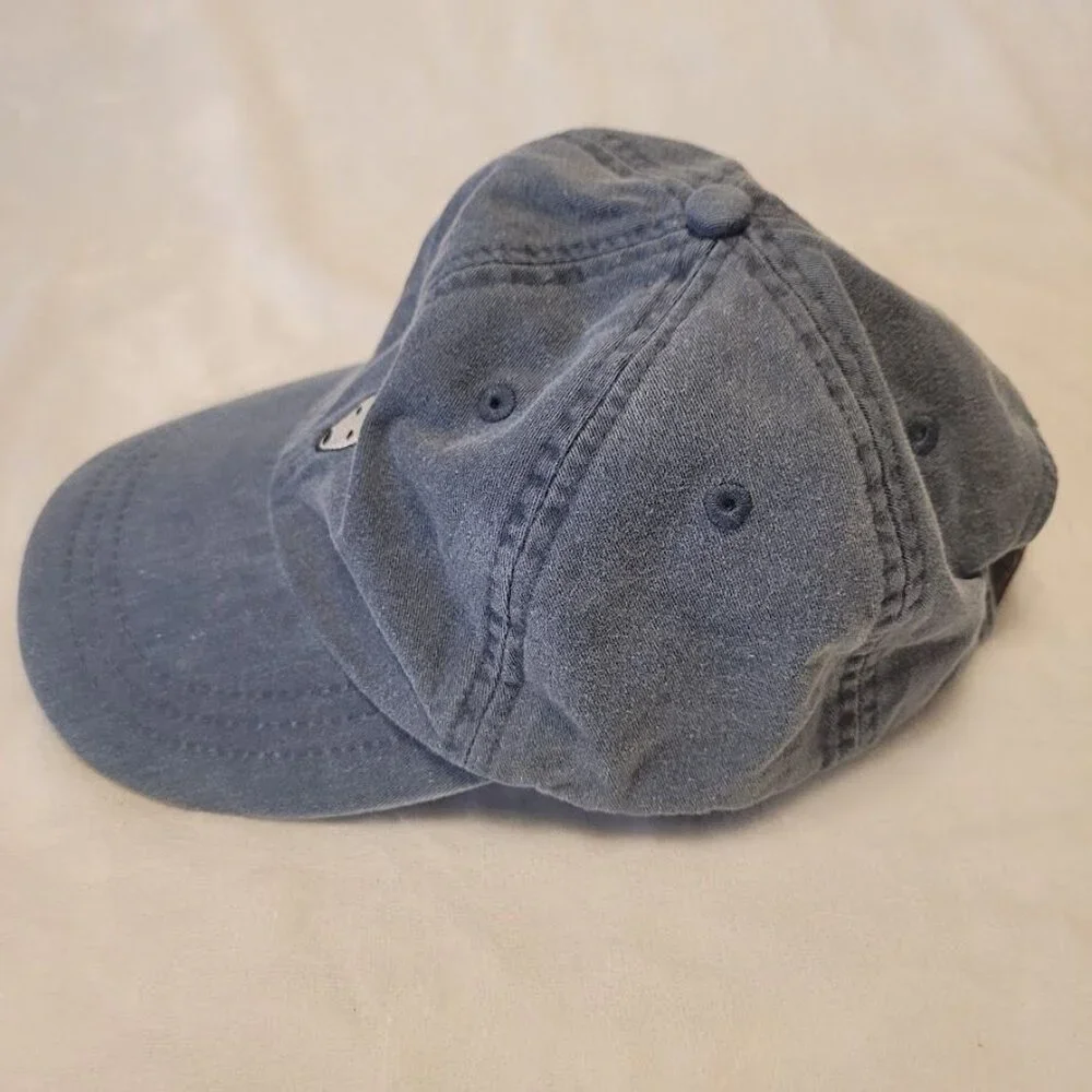 Adams Blue Denim Embroidered Dog Logo Adjustable Baseball Cap  Strap Back Hat - Picture 10 of 12